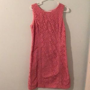 Talbots pink lace dress